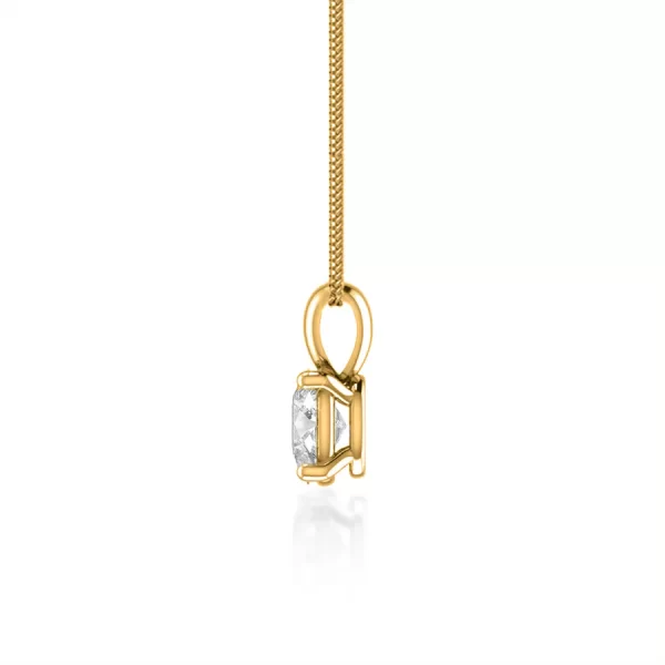 LILA Oval Lab Diamond 4 Claw Drop Pendant 14k/18k Yellow Gold - Image 3