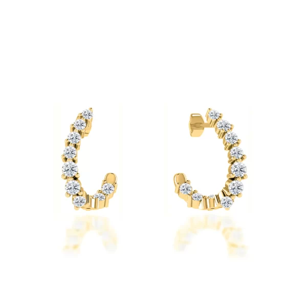 MIA Loop Lab Diamond Earrings 14k/18k Yellow Gold - Image 3