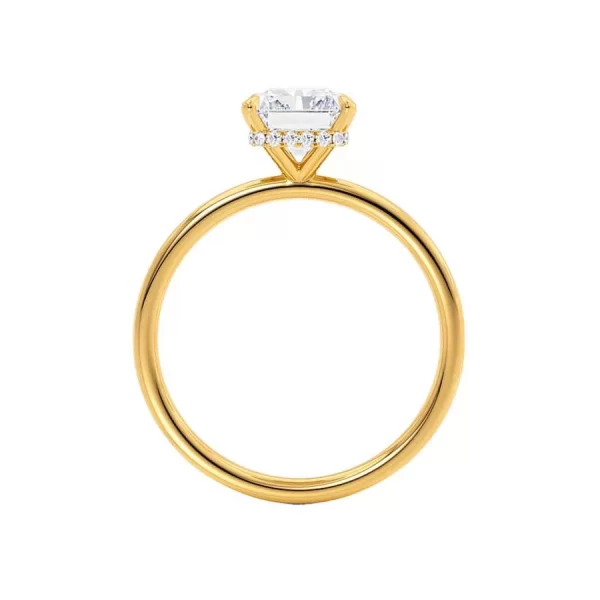 PARIS Radiant Lab Diamond 18k Yellow Gold Hidden Halo Solitaire - Image 4