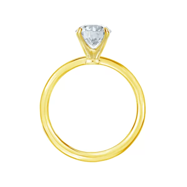 IRIS Round Lab Diamond 18k Yellow Gold Petite Channel Set Ring - Image 2