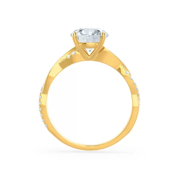 EDEN Moissanite & Diamond 18k Yellow Gold Vine Solitaire - Image 2