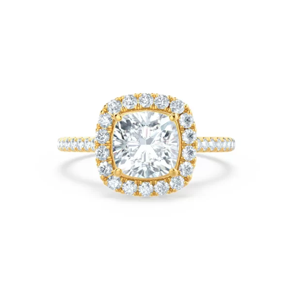 VIOLETTE Cushion Lab Diamond 18k Yellow Gold Halo - Image 3