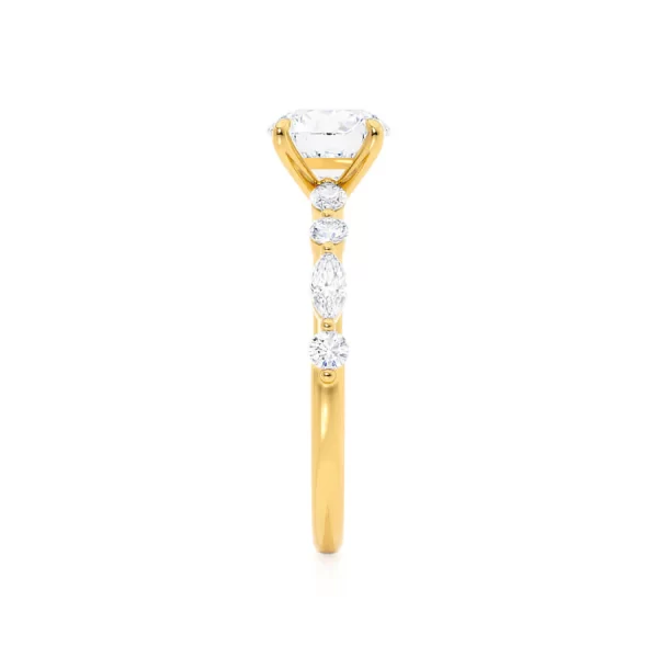 ALLURE Oval Lab Diamond 18k Yellow Gold Scatter Ring - Image 3