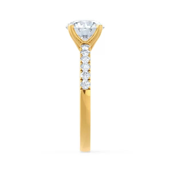 GISELLE Round Lab Diamond 18k Yellow Gold Solitaire Ring - Image 4