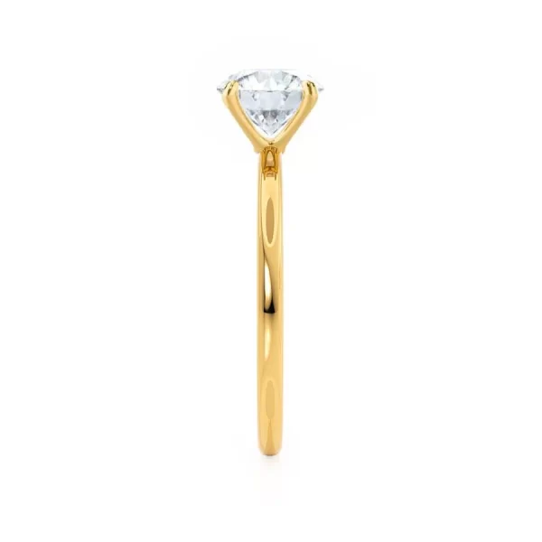 LULU Cushion Lab Diamond 18k Yellow Gold Petite Solitaire - Image 3