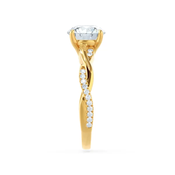 EDEN Moissanite & Diamond 18k Yellow Gold Vine Solitaire - Image 3