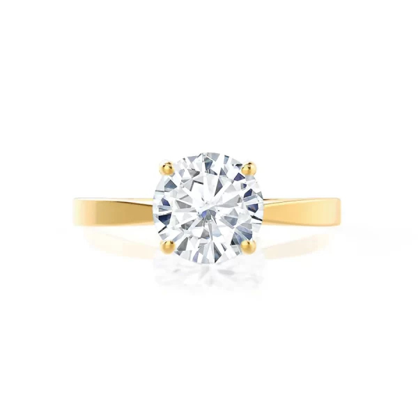 LOTTIE Round Lab Diamond 4 Claw Solitaire 18k Yellow Gold - Image 4