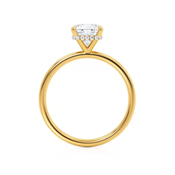 PARIS Cushion Lab Diamond 18k Yellow Gold Hidden Halo - Image 4