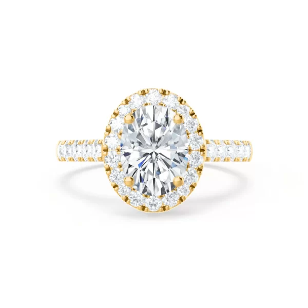 ROSA Oval Lab Diamond 18k Yellow Gold Halo - Image 4