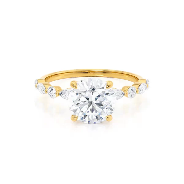 ALLURE Round Lab Diamond 18k Yellow Gold Scatter Ring