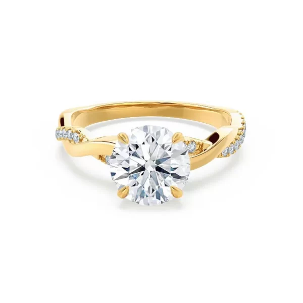 EDEN Moissanite & Diamond 18k Yellow Gold Vine Solitaire