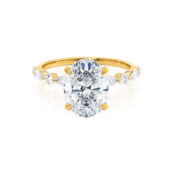 ALLURE Oval Lab Diamond 18k Yellow Gold Scatter Ring
