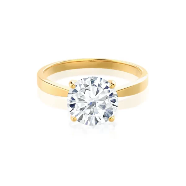 LOTTIE Round Lab Diamond 4 Claw Solitaire 18k Yellow Gold