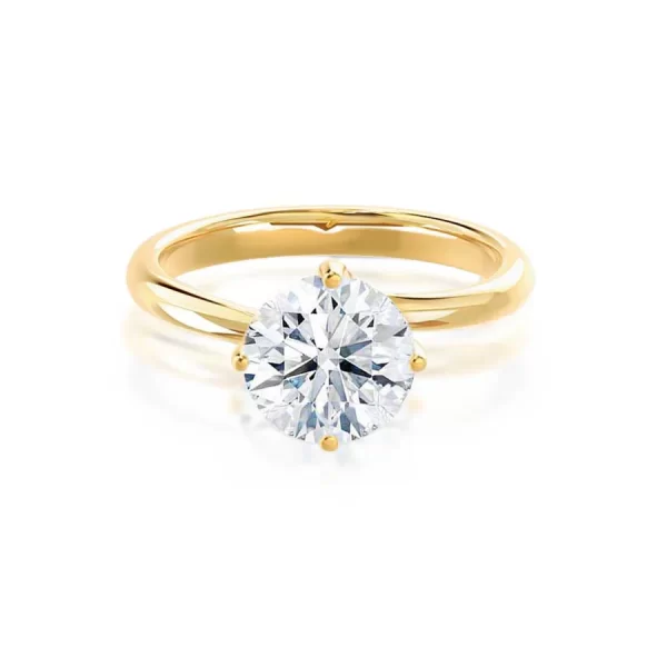 ANNORA Round Lab Diamond 18k Yellow Gold Twist Solitaire Ring