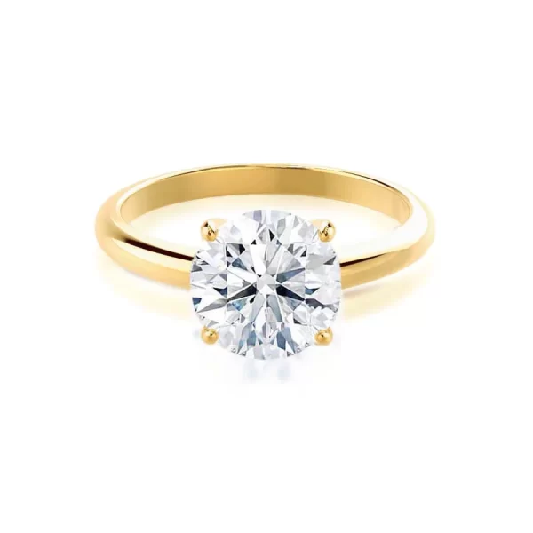 GRACE Round Lab Diamond 18K Yellow Gold Solitaire Ring