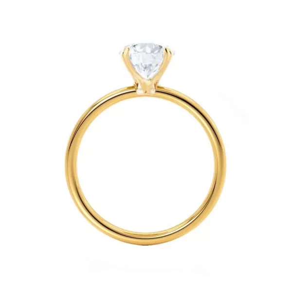 LULU Oval Lab Diamond 18k Yellow Gold Petite Solitaire - Image 5