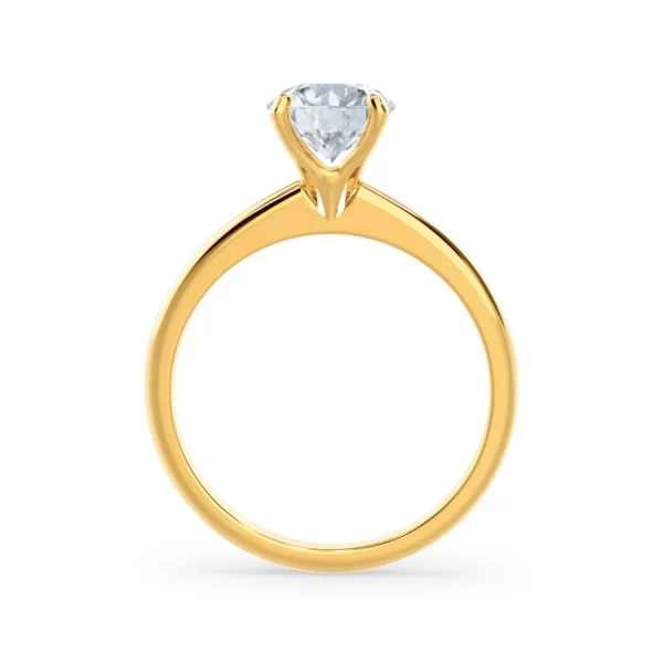 GRACE Round Lab Diamond 18K Yellow Gold Solitaire Ring - Image 3