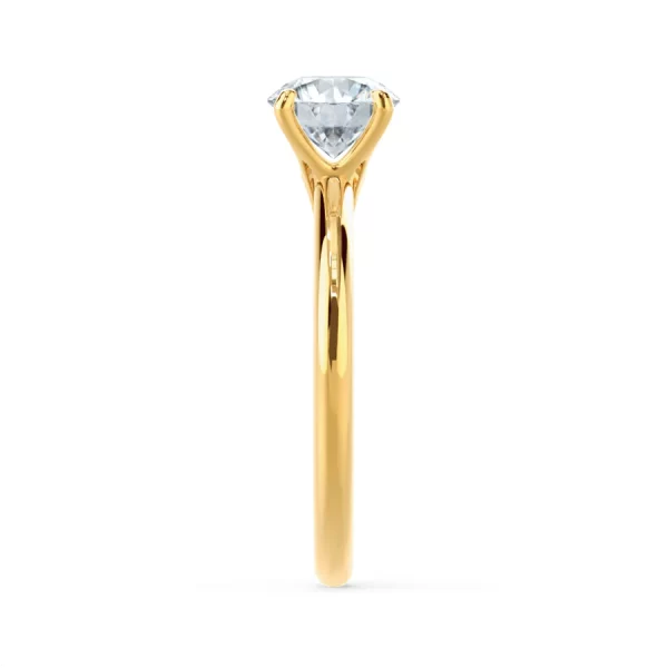 GRACE Round Lab Diamond 18K Yellow Gold Solitaire Ring - Image 4