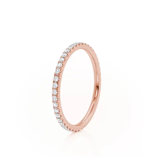 CECELIA Lab Diamond Micro Pavé 18k Rose Gold Eternity Wedding Band - Image 2