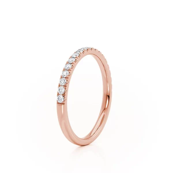 EMBER Lab Diamond Court Pavé 18k Rose Gold Eternity Wedding Band - Image 2