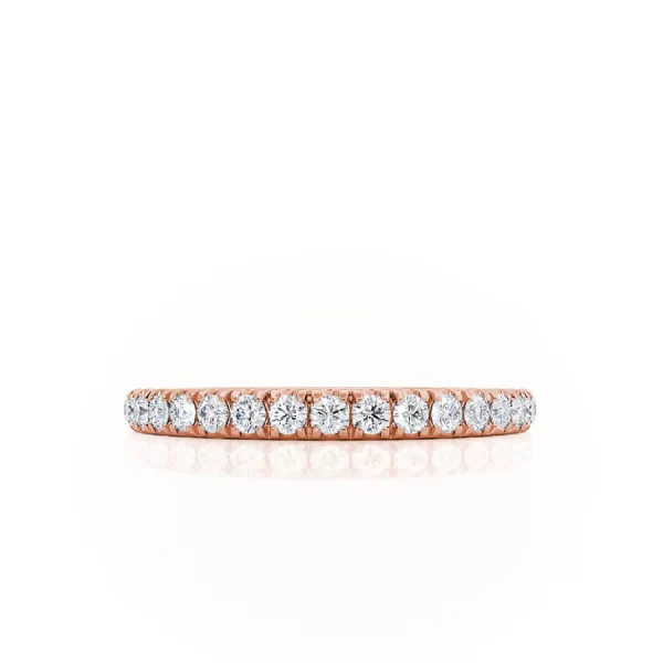 CECELIA Lab Diamond Micro Pavé 18k Rose Gold Eternity Wedding Band - Image 3