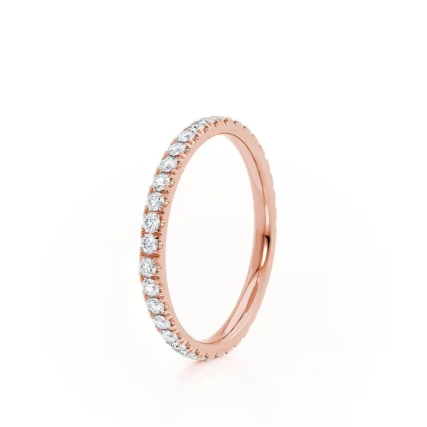 EMBER Lab Diamond Court Pavé 18k Rose Gold Eternity Wedding Band - Image 3