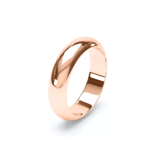 D Shape Profile Wedding Ring 18k Rose Gold - Image 3