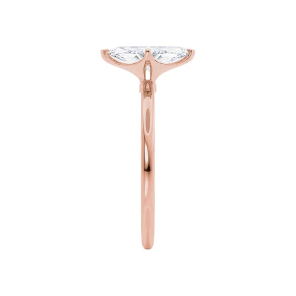 LULU Marquise Lab Diamond 18k Rose Gold Petite Solitaire - Image 2