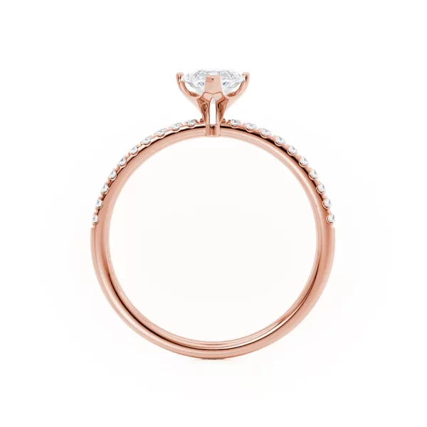 MACY Marquise Lab Diamond 18k Rose Gold Petite Solitaire - Image 3