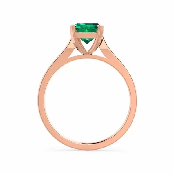 FLORENCE Chatham® Green Emerald 18K Rose Gold Solitaire - Image 2