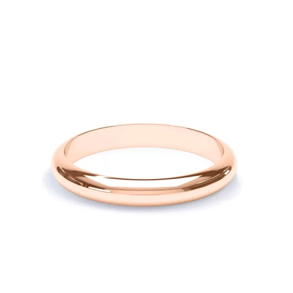 D Shape Profile Wedding Ring 18k Rose Gold - Image 4