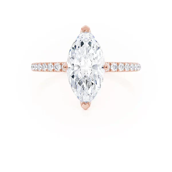 MACY Marquise Lab Diamond 18k Rose Gold Petite Solitaire - Image 4