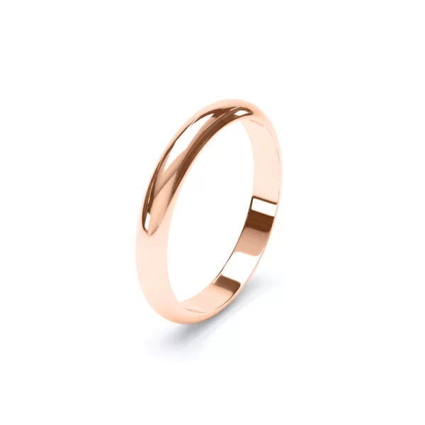 D Shape Profile Wedding Ring 18k Rose Gold - Image 5