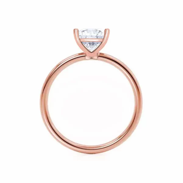 LULU Princess Lab Diamond 18k Rose Gold Petite Solitaire - Image 5