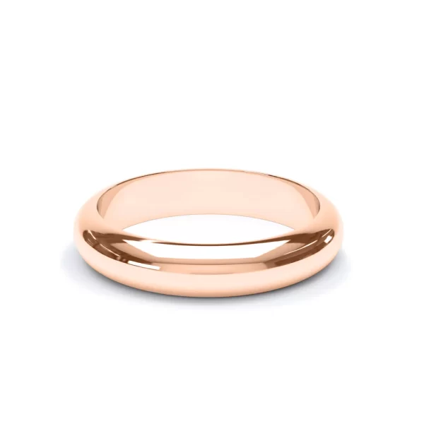 D Shape Profile Wedding Ring 18k Rose Gold - Image 6