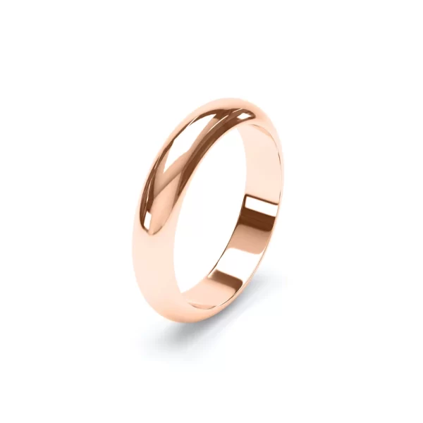 D Shape Profile Wedding Ring 18k Rose Gold - Image 7