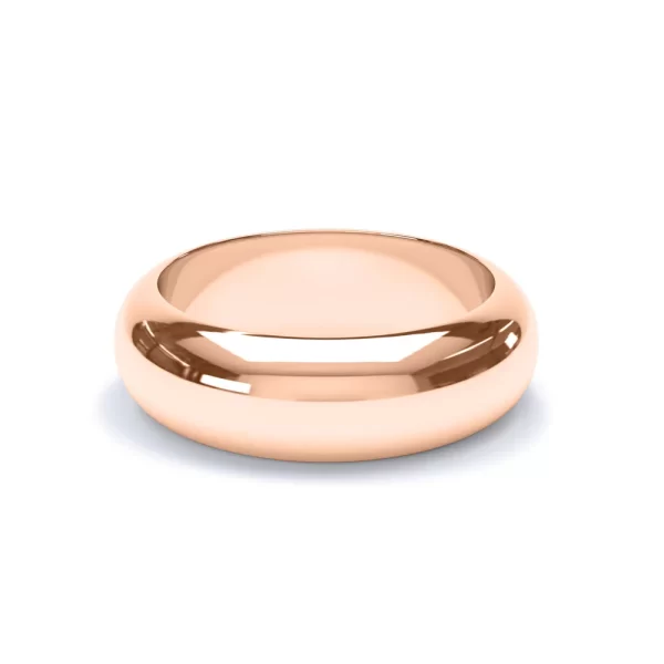 D Shape Profile Wedding Ring 18k Rose Gold - Image 8