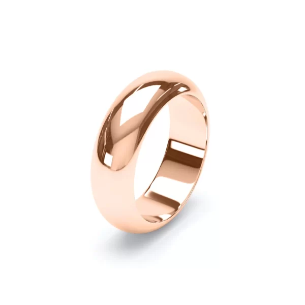 D Shape Profile Wedding Ring 18k Rose Gold - Image 9