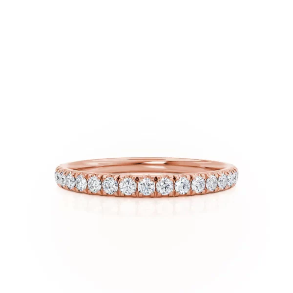 CECELIA Lab Diamond Micro Pavé 18k Rose Gold Eternity Wedding Band