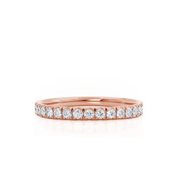 EMBER Lab Diamond Court Pavé 18k Rose Gold Eternity Wedding Band