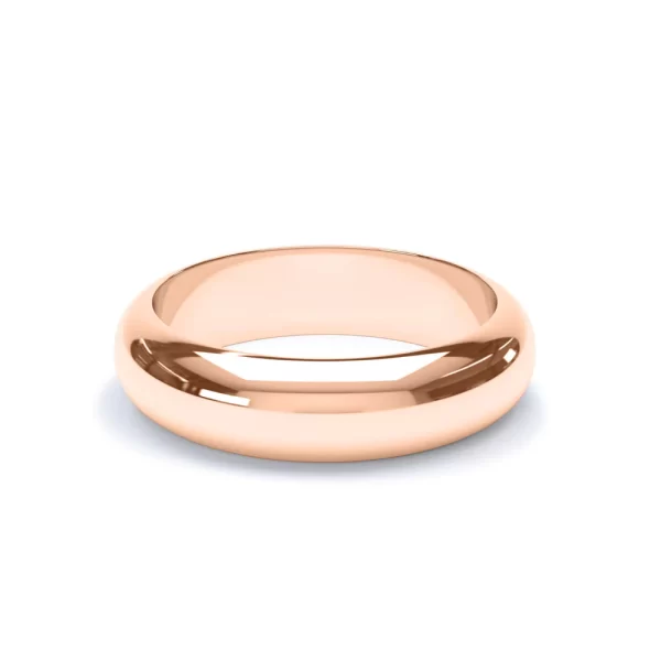 D Shape Profile Wedding Ring 18k Rose Gold