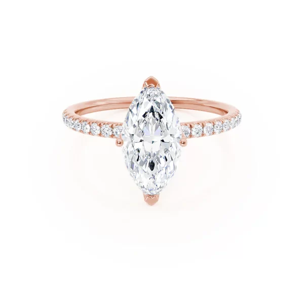 MACY Marquise Lab Diamond 18k Rose Gold Petite Solitaire