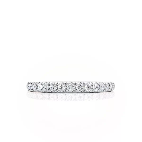 CECELIA Lab Diamond Micro Pavé 18k White Gold Eternity Wedding Band - Image 2