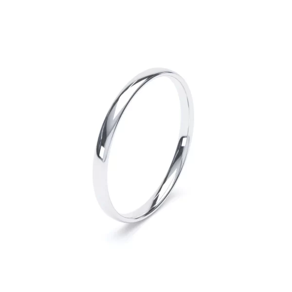 Regular Court Profile Plain Wedding Ring 18k White Gold - Image 2