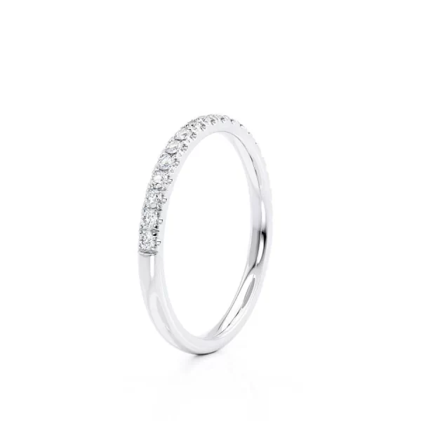 CECELIA Lab Diamond Micro Pavé 18k White Gold Eternity Wedding Band - Image 4