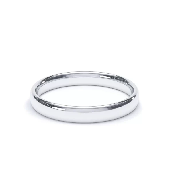 Regular Court Profile Plain Wedding Ring 18k White Gold - Image 3