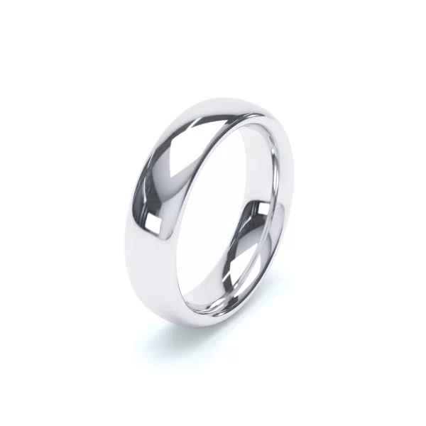 Regular Court Profile Wedding Ring 18k White Gold - Image 3