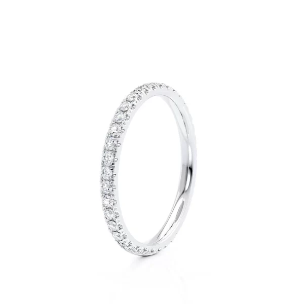 CECELIA Lab Diamond Micro Pavé 18k White Gold Eternity Wedding Band - Image 3