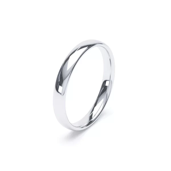 Regular Court Profile Plain Wedding Ring 18k White Gold - Image 4