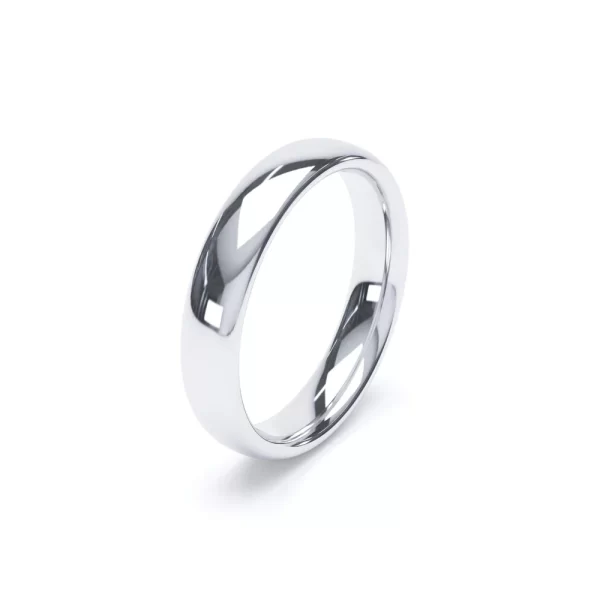 Regular Court Profile Wedding Ring 18k White Gold - Image 7